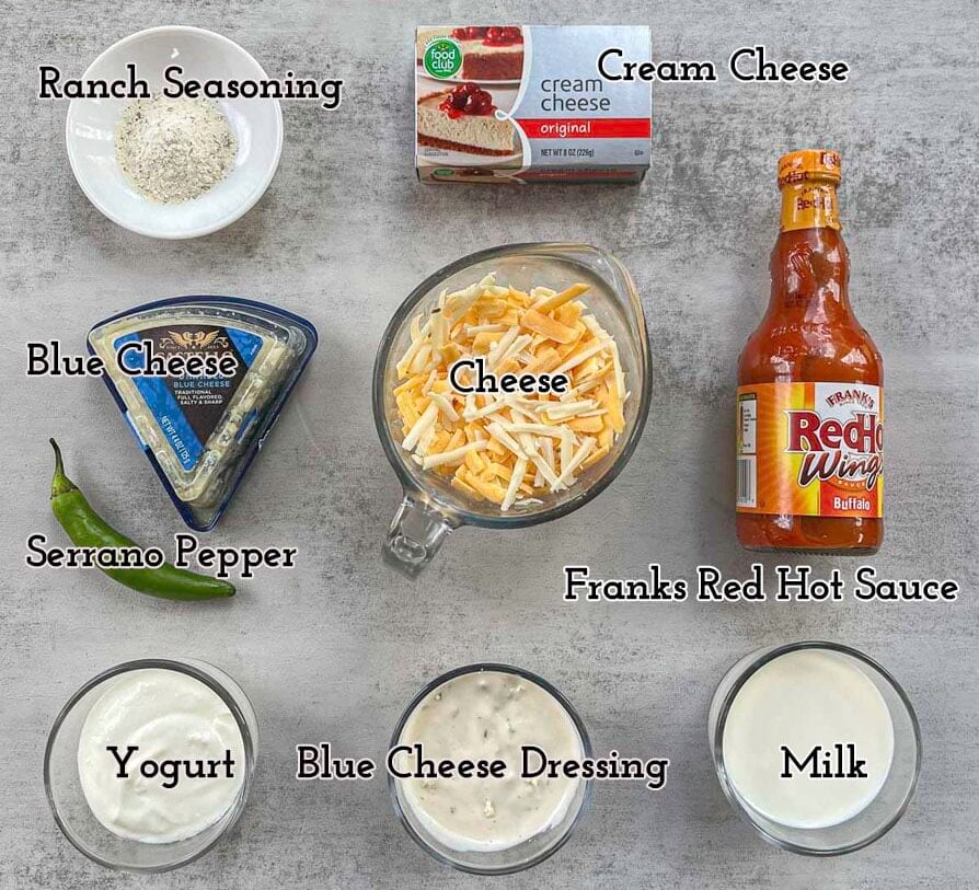 buffalo chicken pasta bake ingredients.