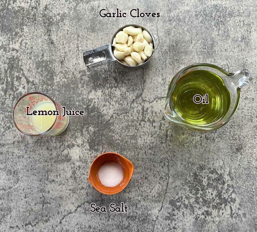 garlic sauce ingredients.