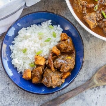 Jamaican goat curry and rice
