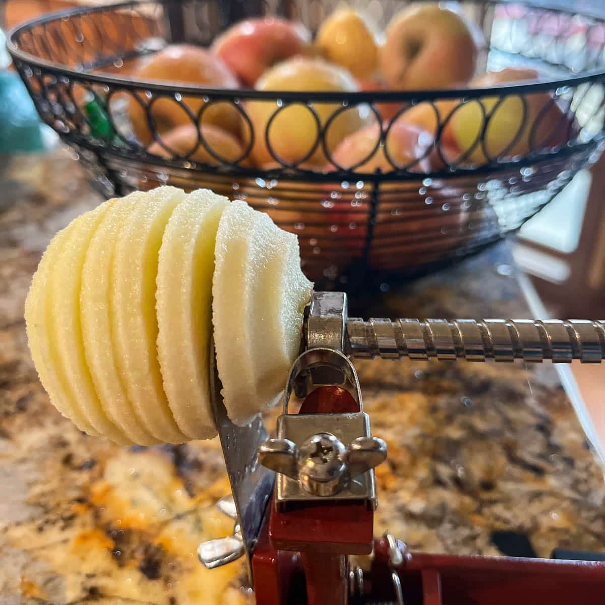 peeling and slicing apples