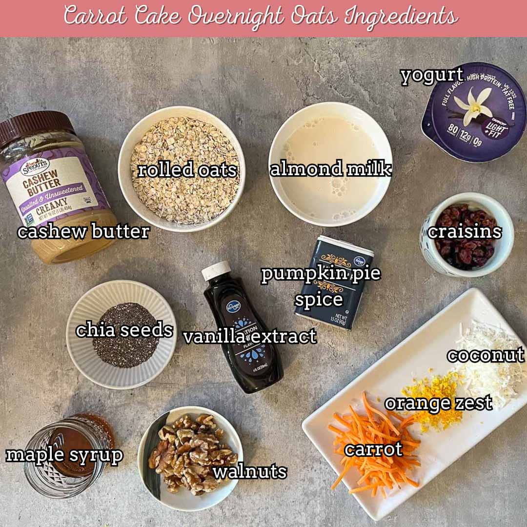carrot cake overnight oats ingredients