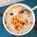 top view of carrot cake overnight oats