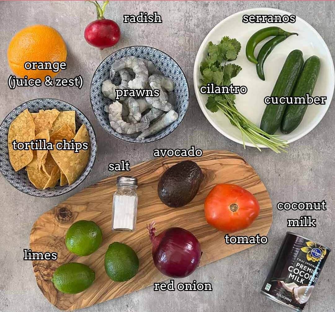 prawn ceviche (ceviche camaron) ingredients