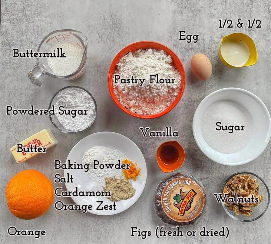 cardamom fig scone ingredients