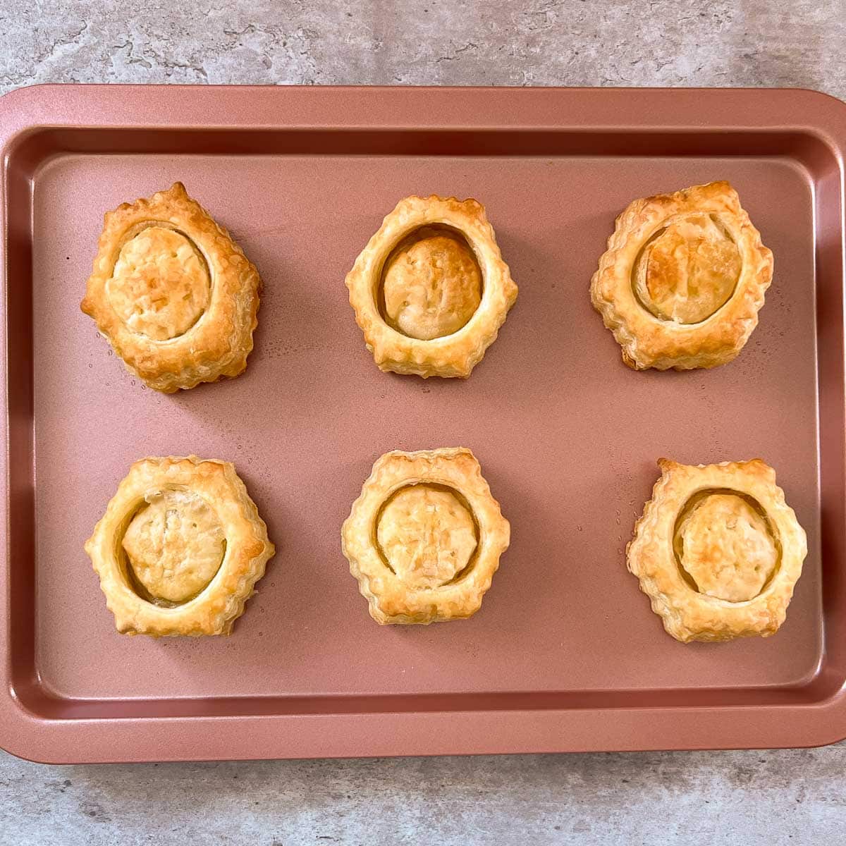 puff pastry shells after baking 