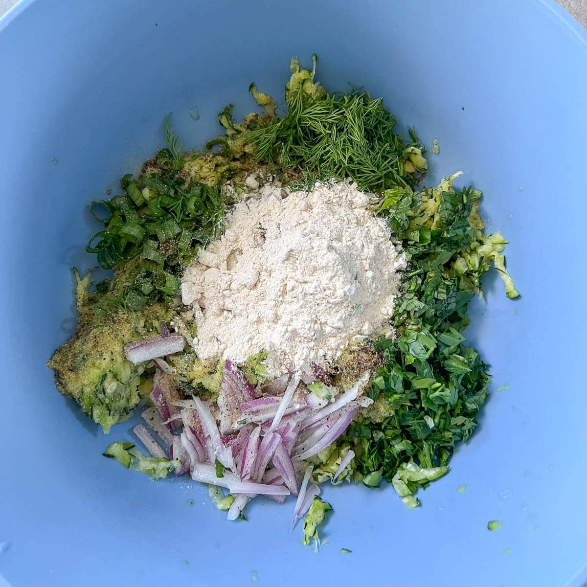 kabak mucveri ingredients in bowl 