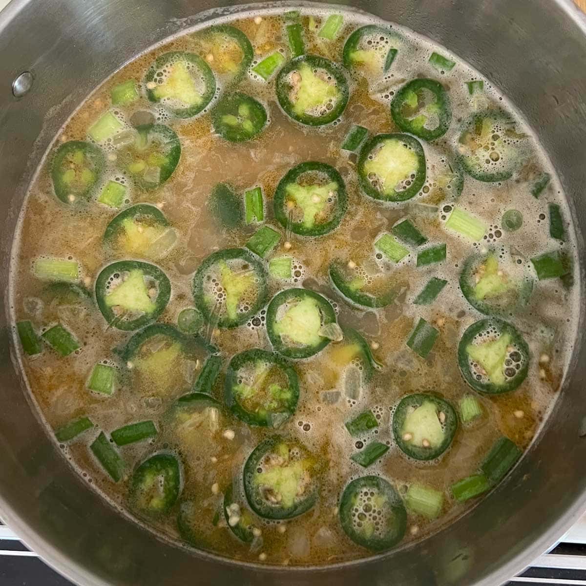 jalapeno soup simmering