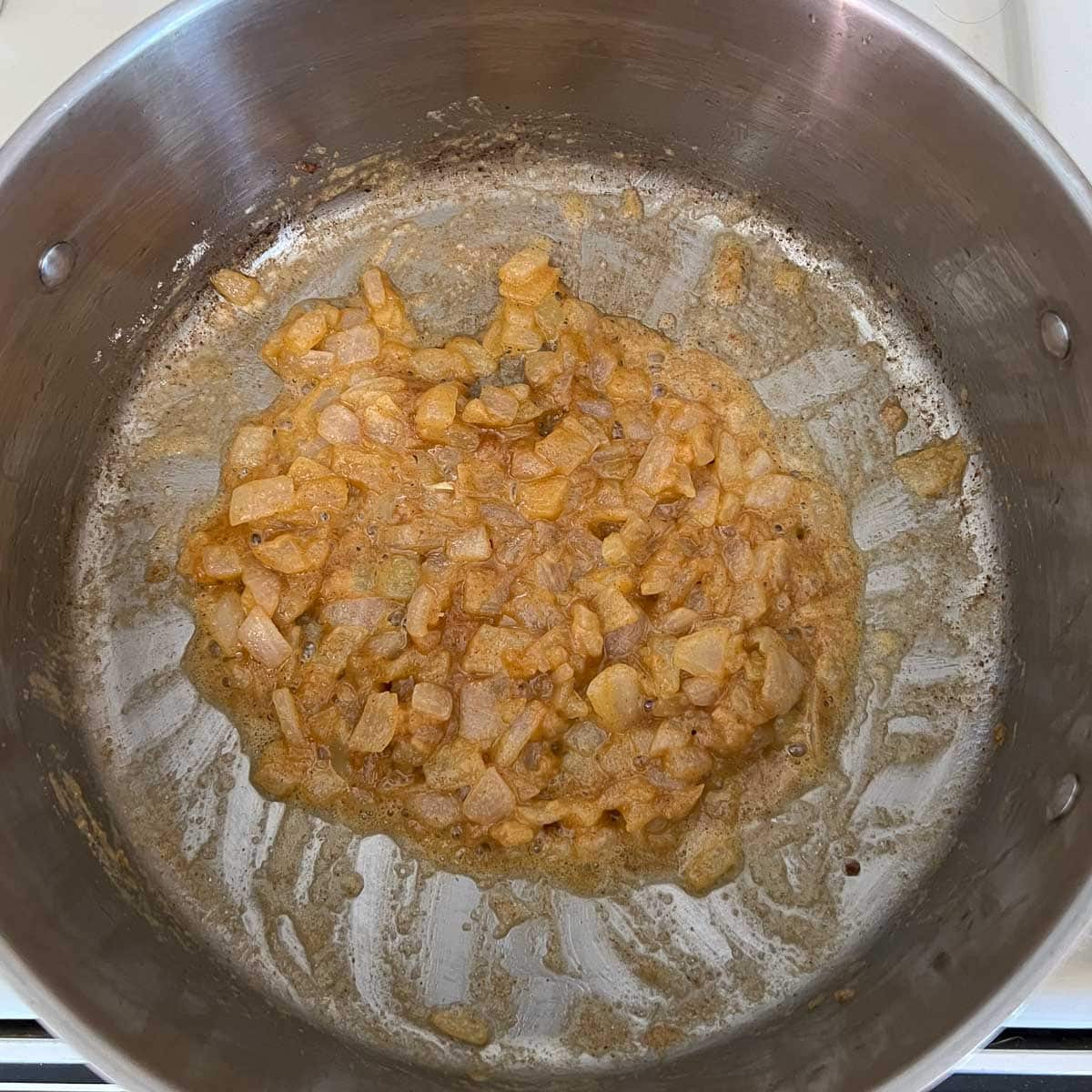onions mixed with roux