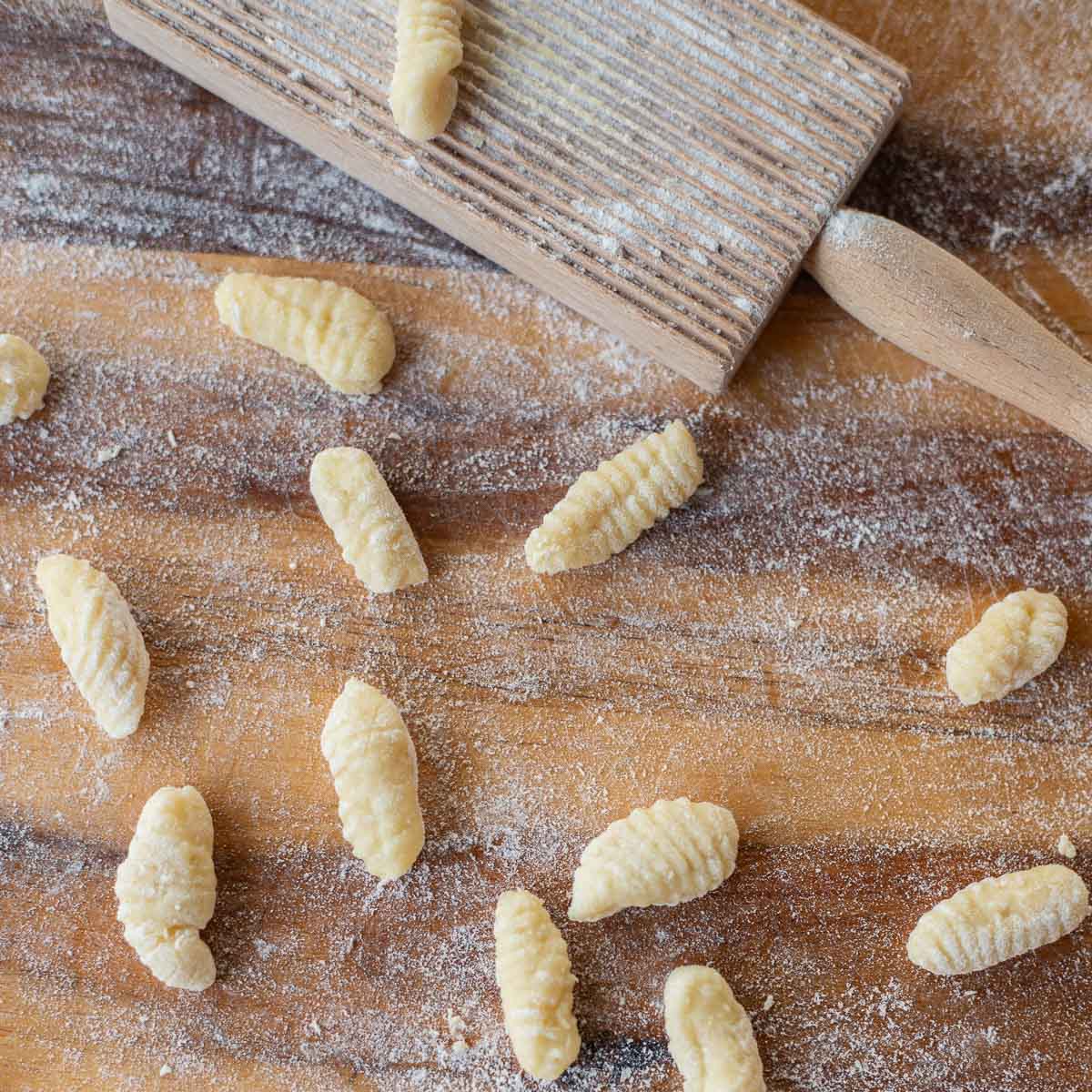 gnocchi on a cutting board