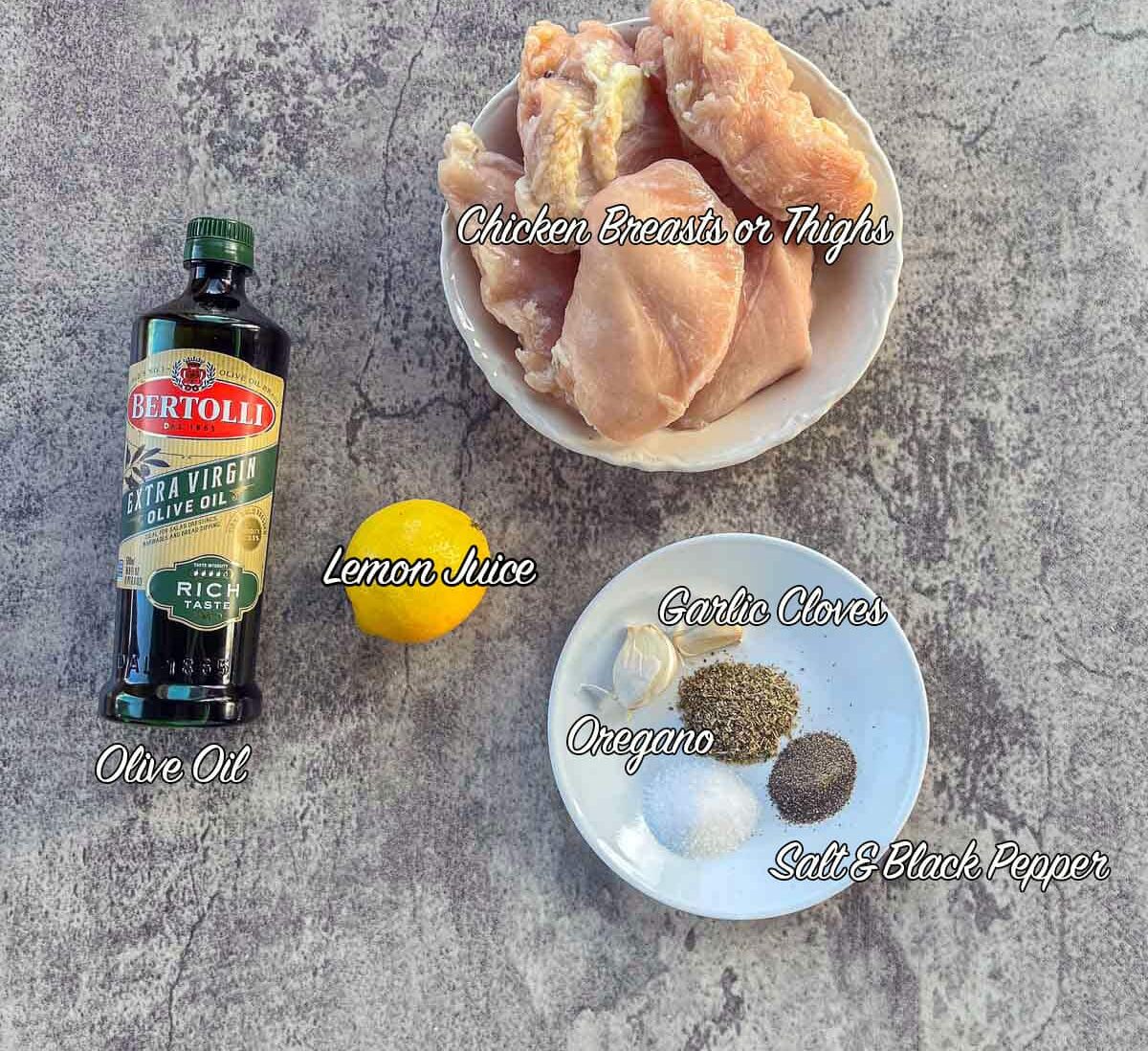 chicken souvlaki ingredients.
