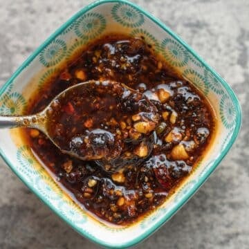 a small bowl of macha salsa