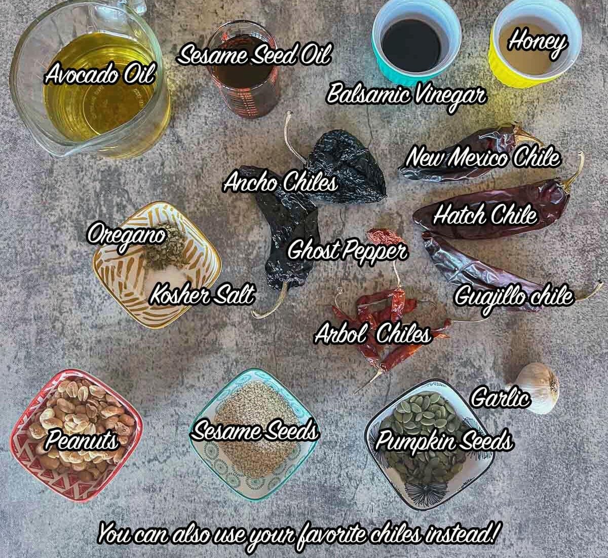 Salsa Macha ingredients