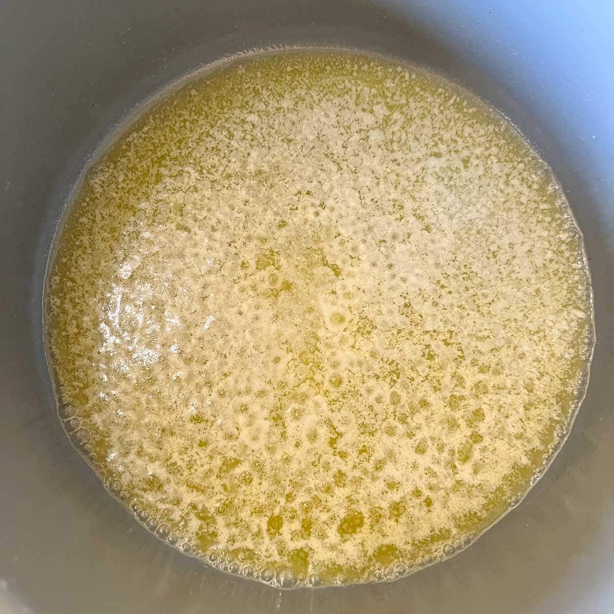 making roux in a small pot.