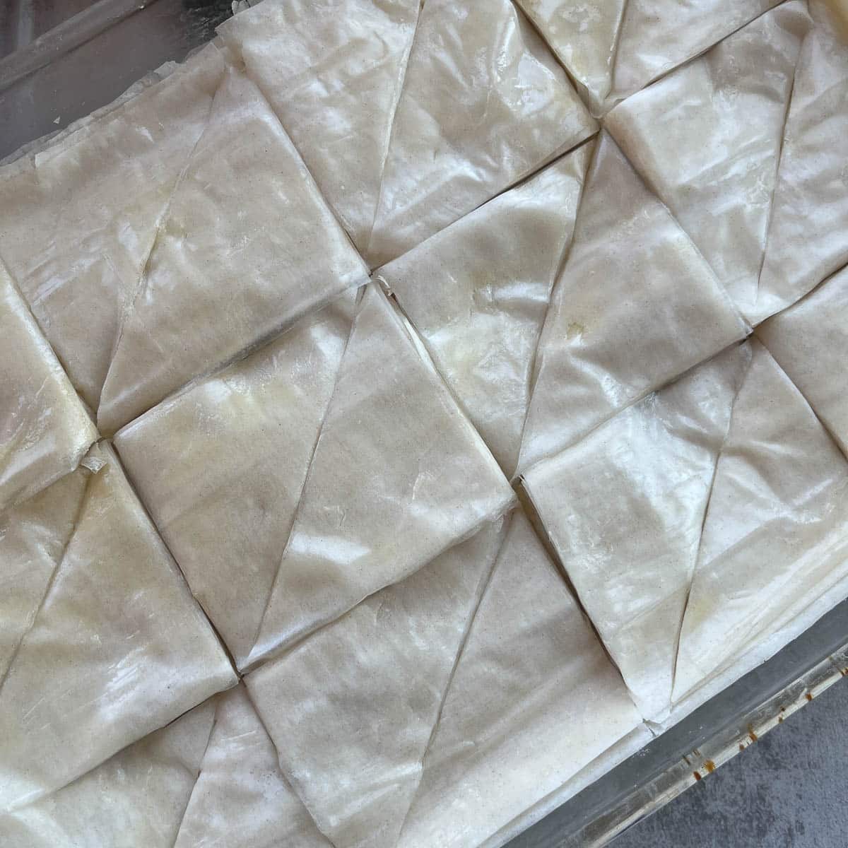 unbaked Greek Galaktoboureko.