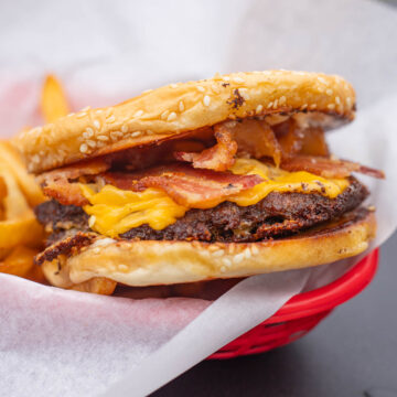 smash burger and fries