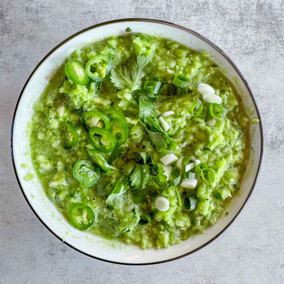 green tomato salsa in a bowl