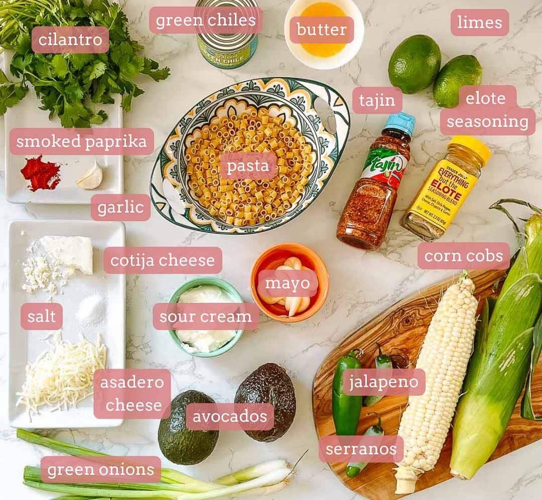 mexican street corn pasta salad ingredients