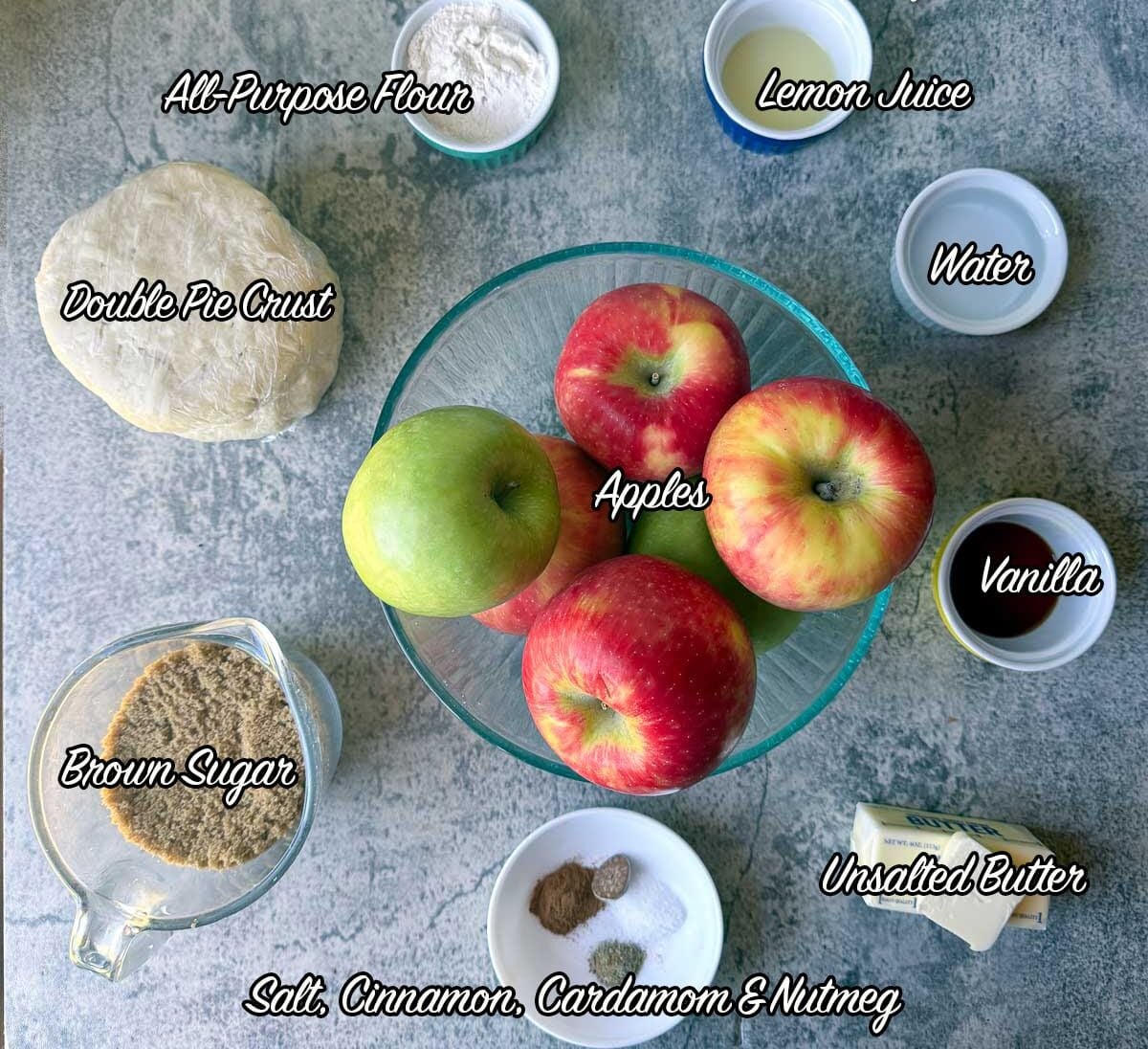 caramel apple pie ingredients.