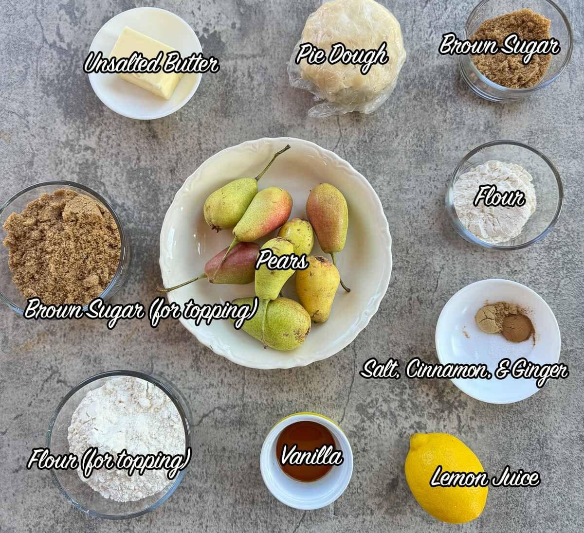 pear pie ingredients.