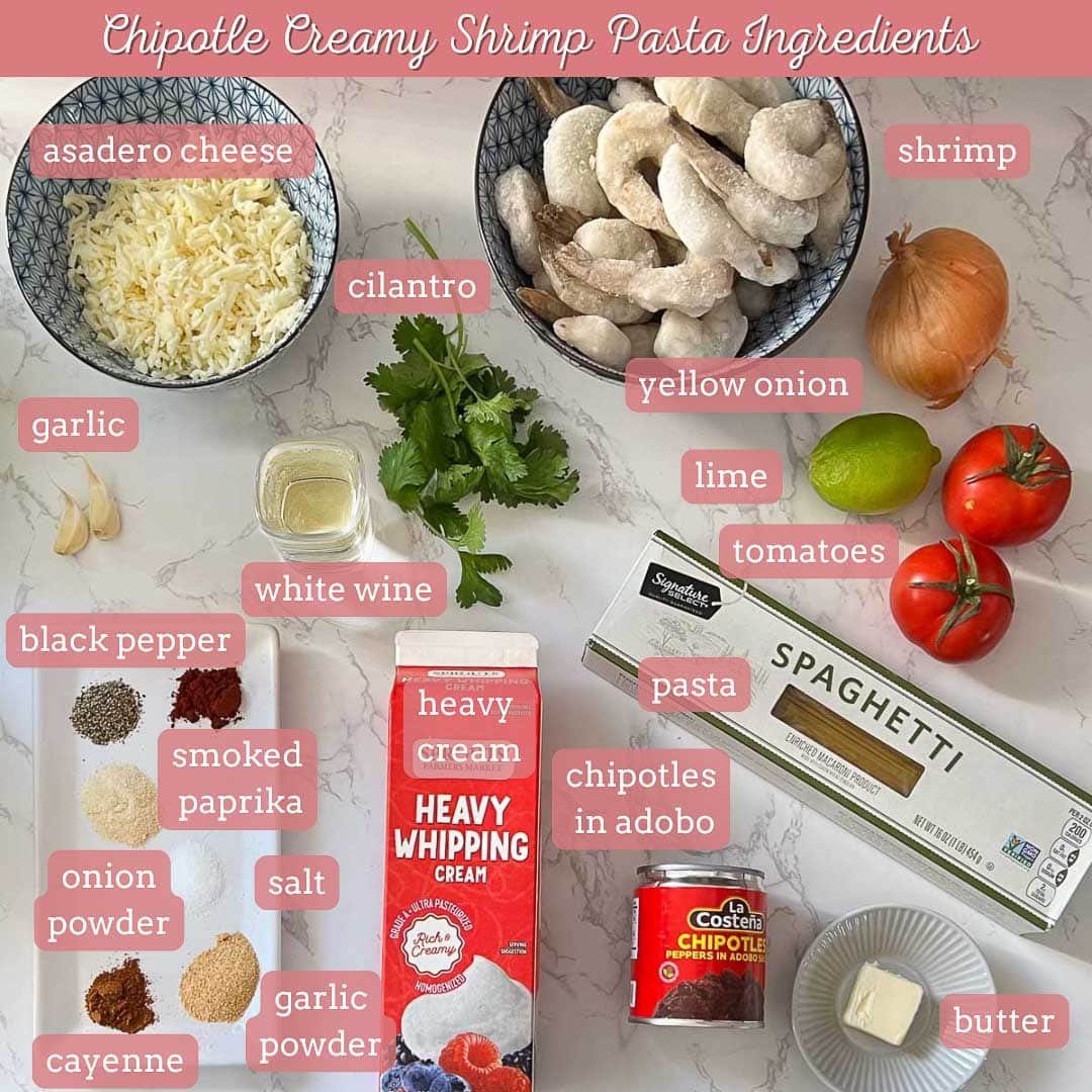 creamy shrimp pasta ingredients