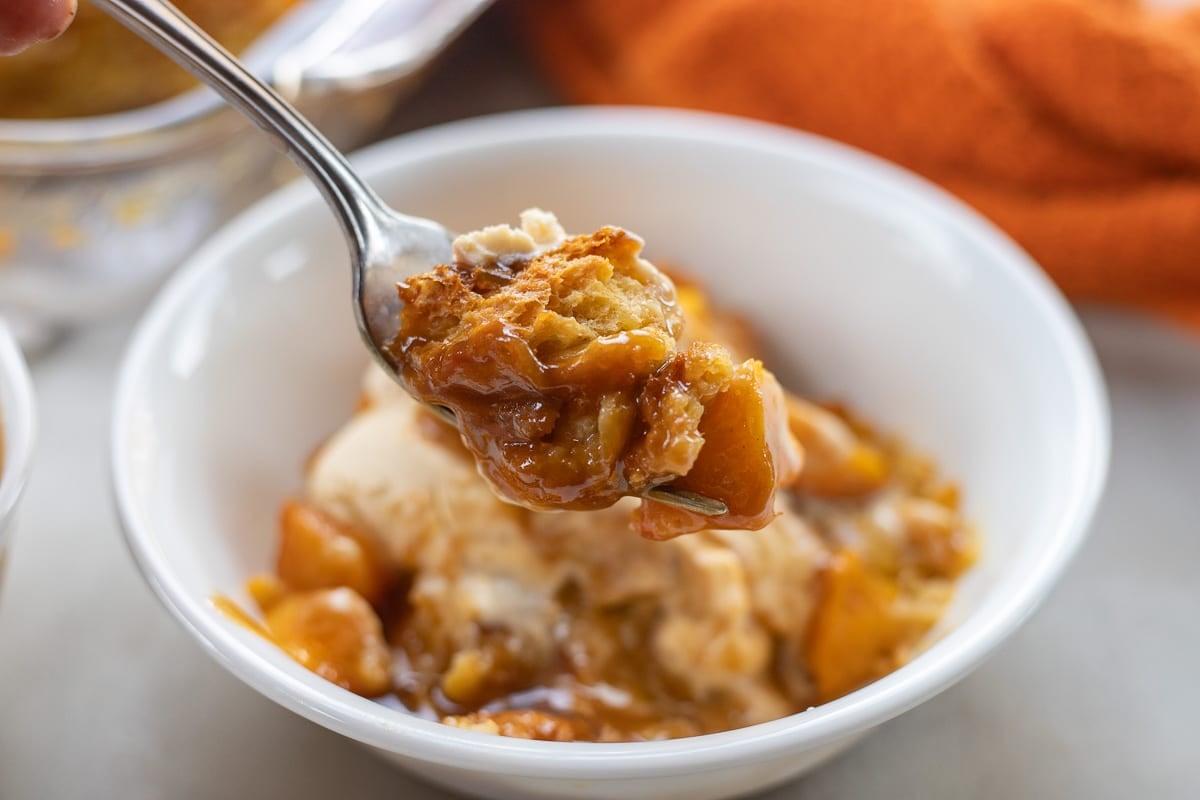 Croissant Peach Bread Pudding | Hilda's Kitchen Blog