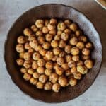 air fried mediterranean roasted chickpeas in a bowl.