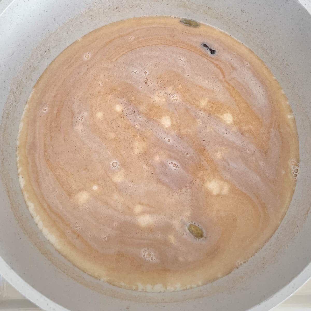 seviyan/shemai milk mixture in pot before boiling.