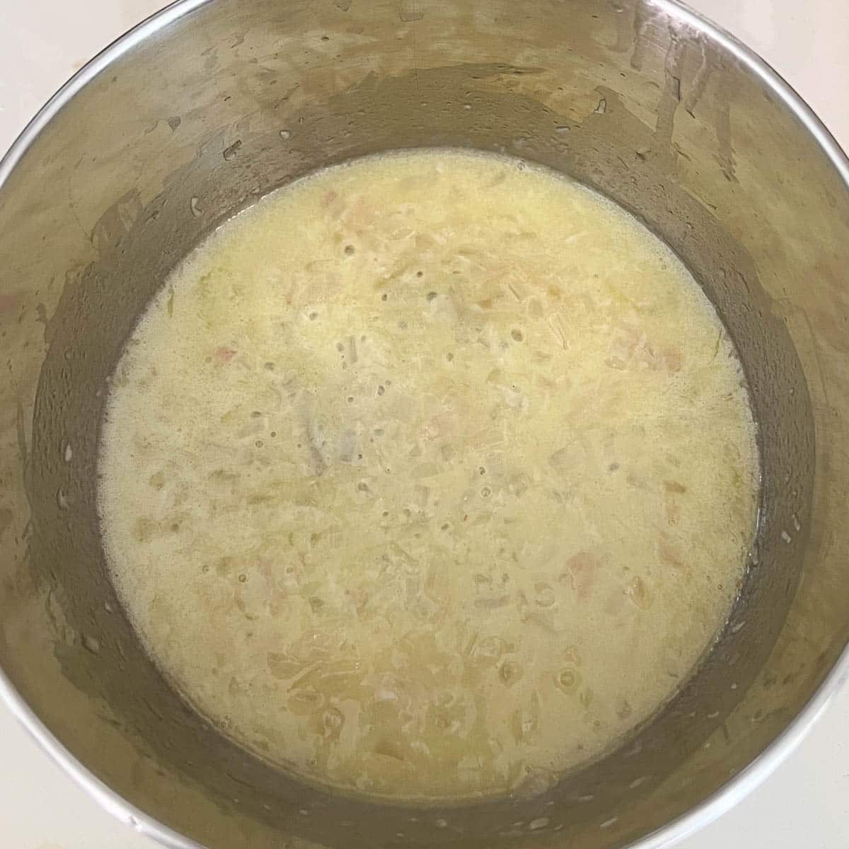 lemon sauce after reducing.