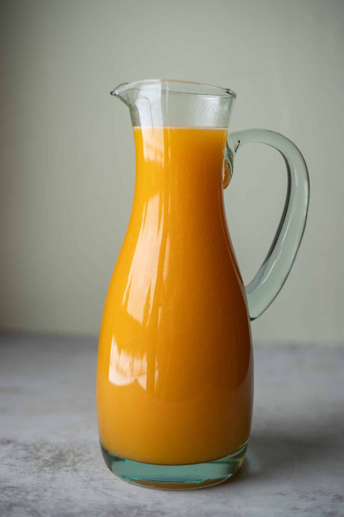 a pitcher of apricot nectar.