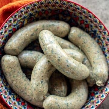 chorizo verde sausage in a bowl.