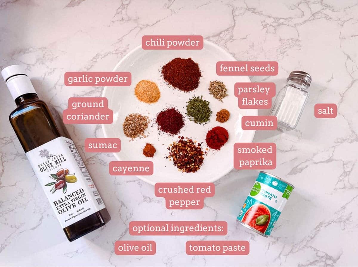 substitute for harissa paste ingredients (spices, olive oil, tomato paste).