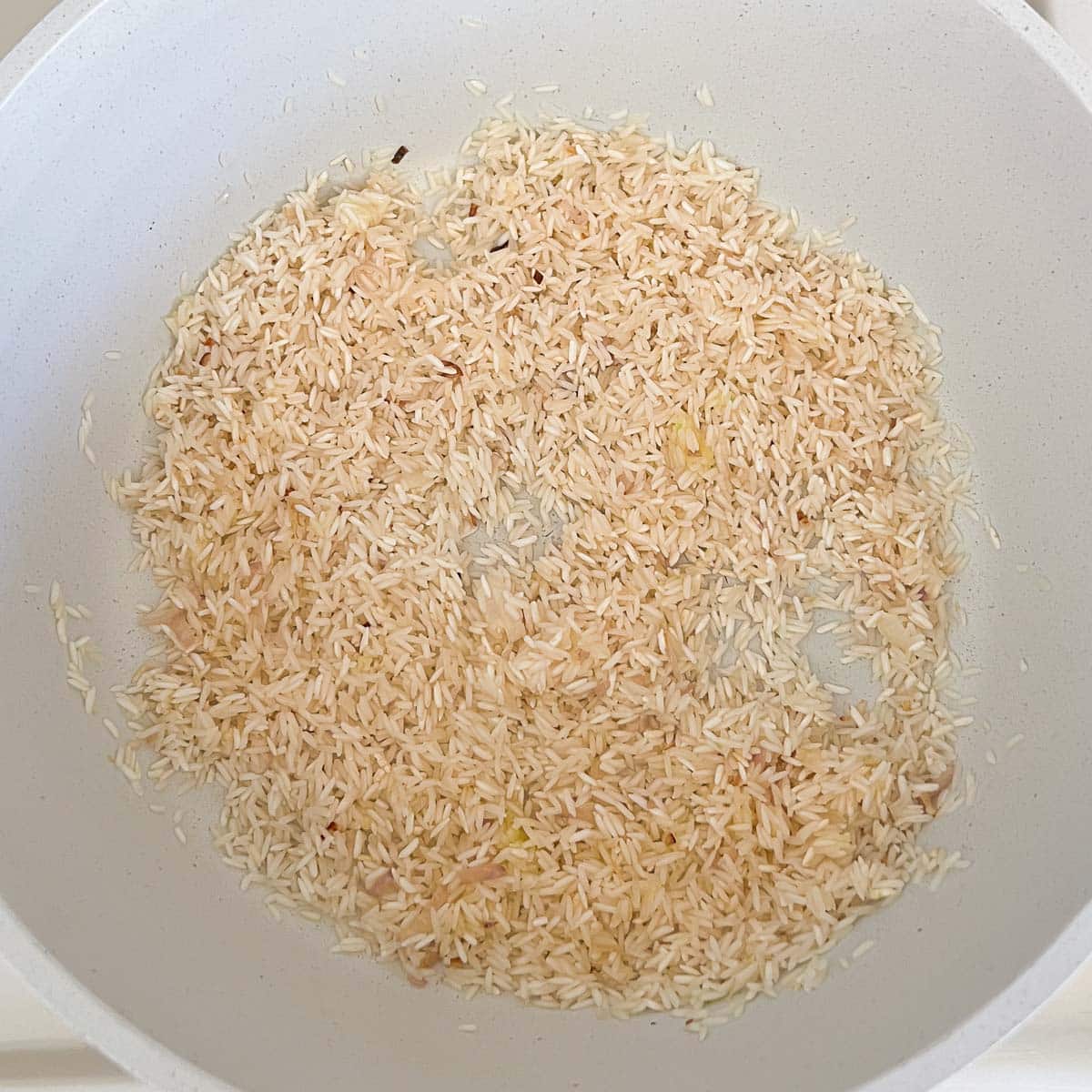 rice after browning slightly.