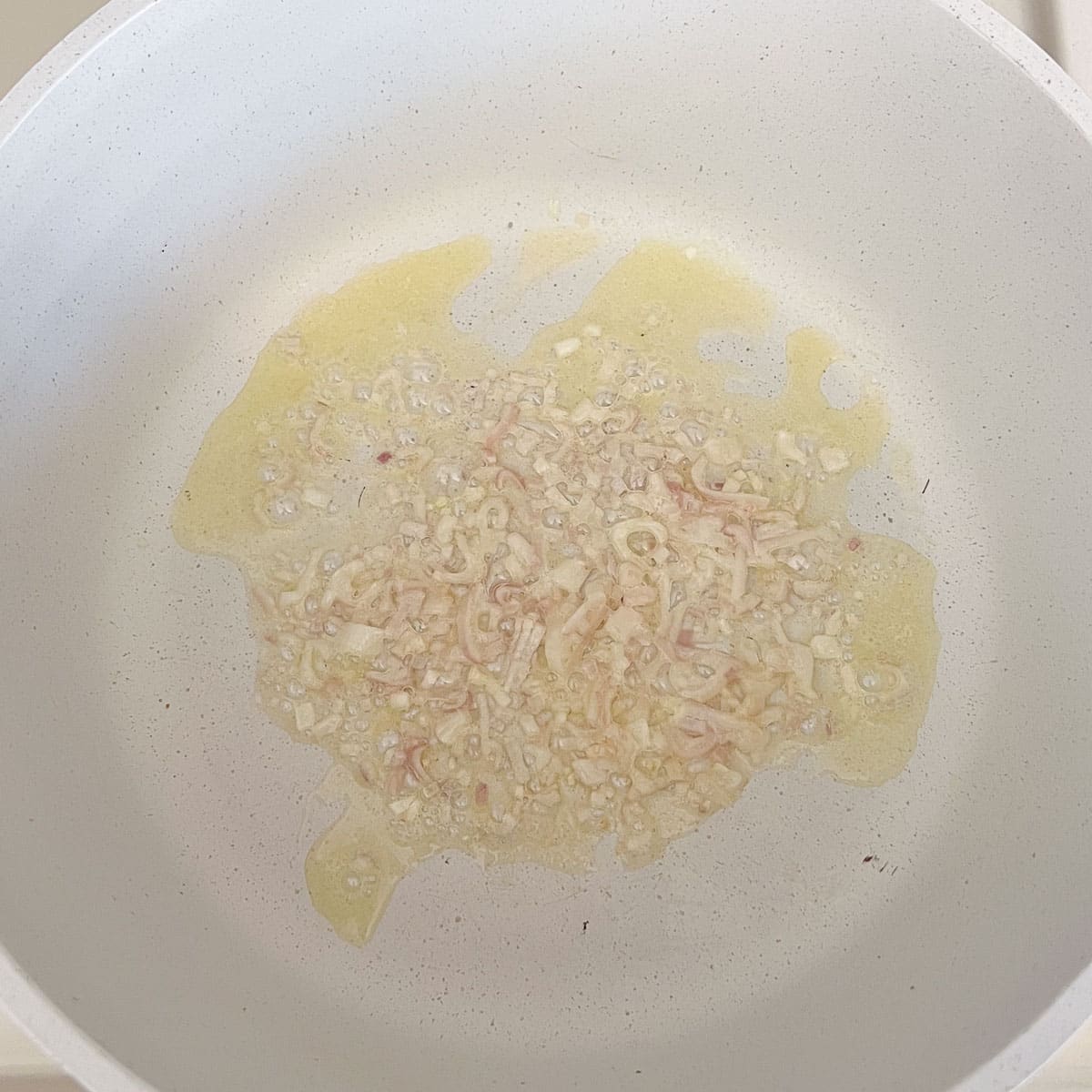 butter and shallot sautéing.