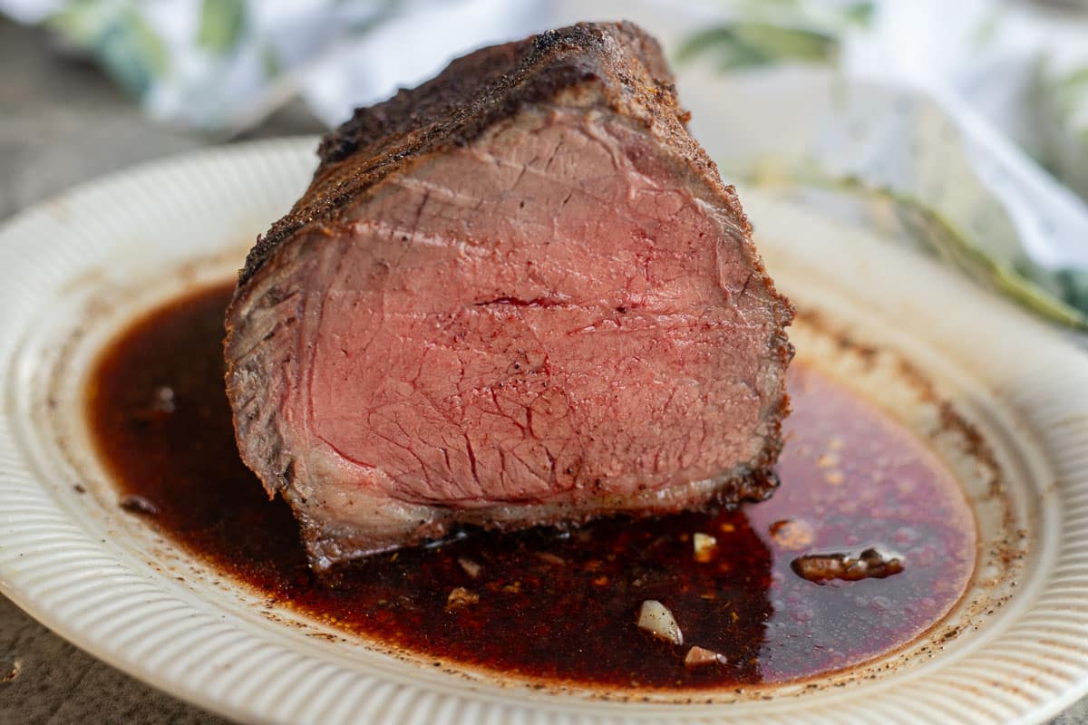sliced bottom round rump roast.
