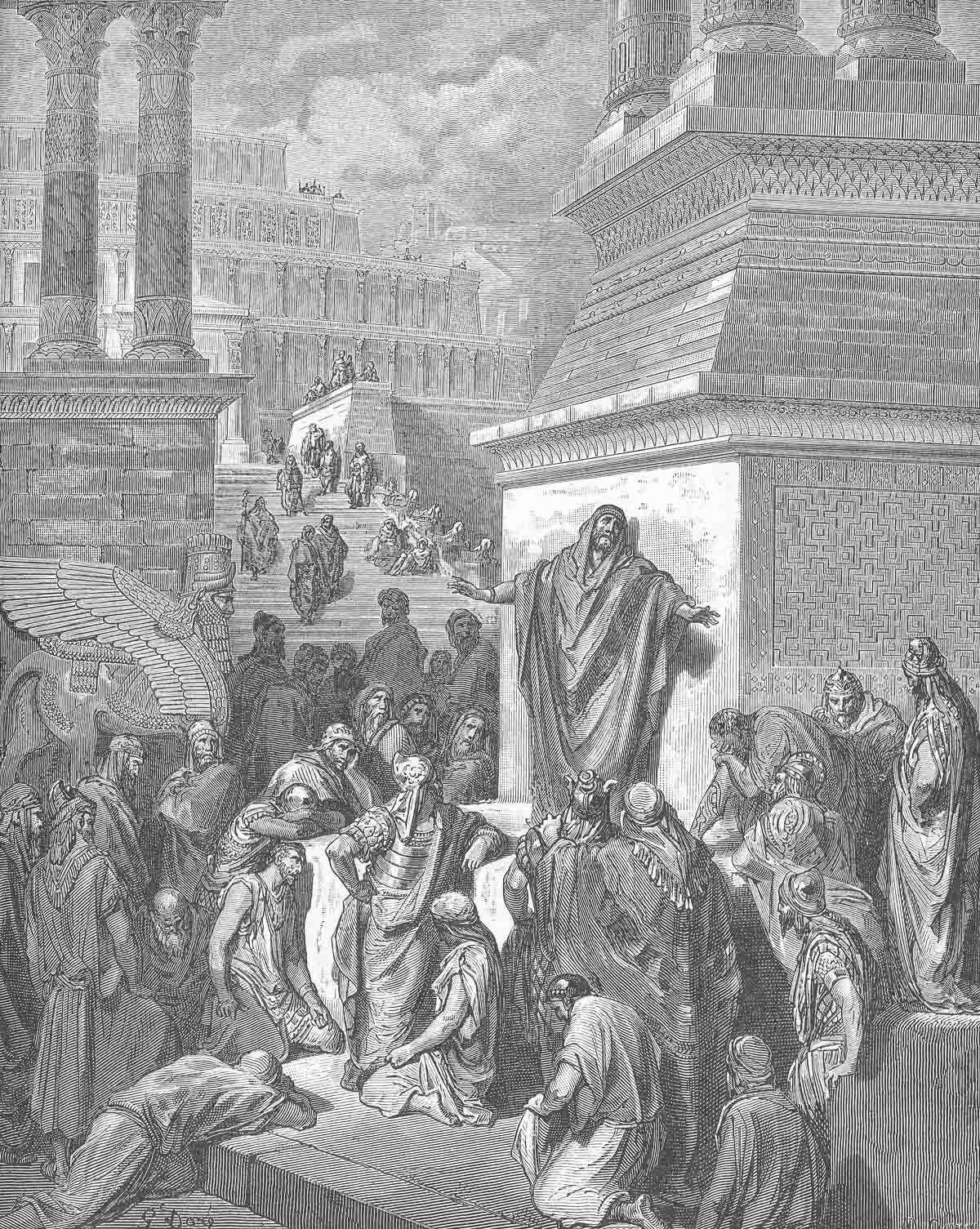 jonah preaching to the Ninevites.