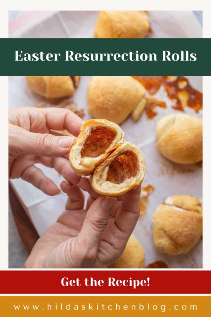resurrection rolls being split open.