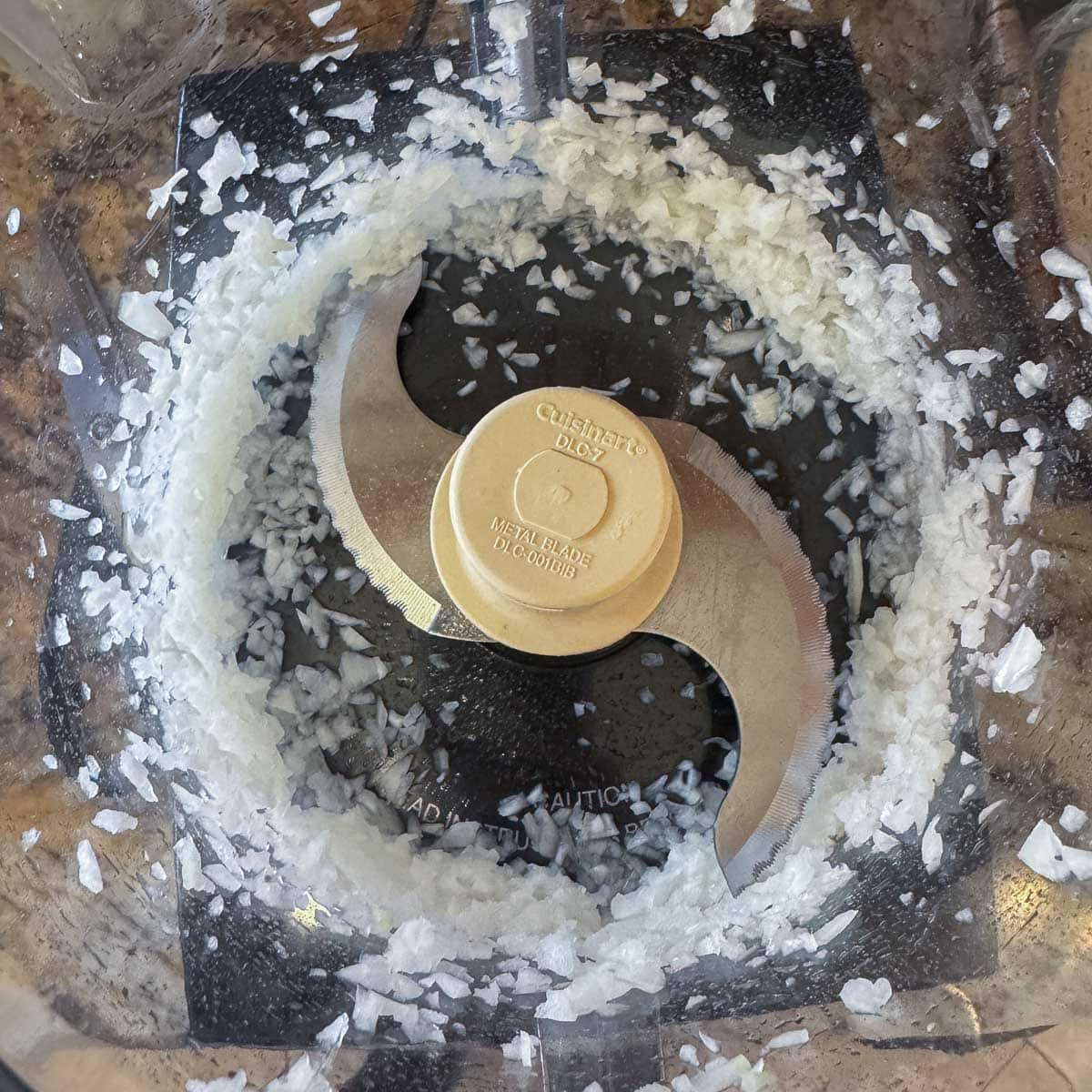 ground onion in a food processor.