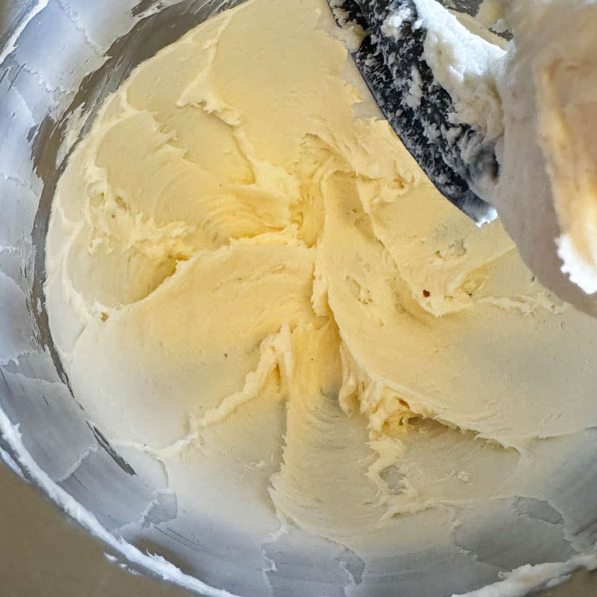 cheesecake ingredients in a bowl.