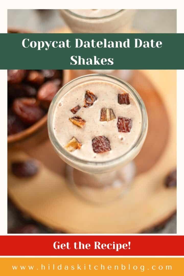 date shakes topped with chopped dates