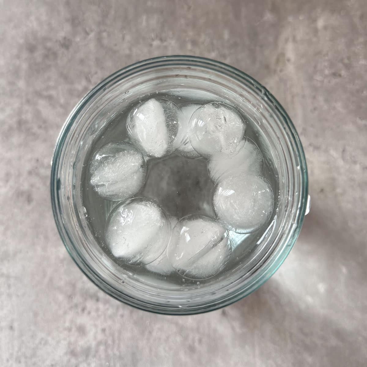 ice water in cup.