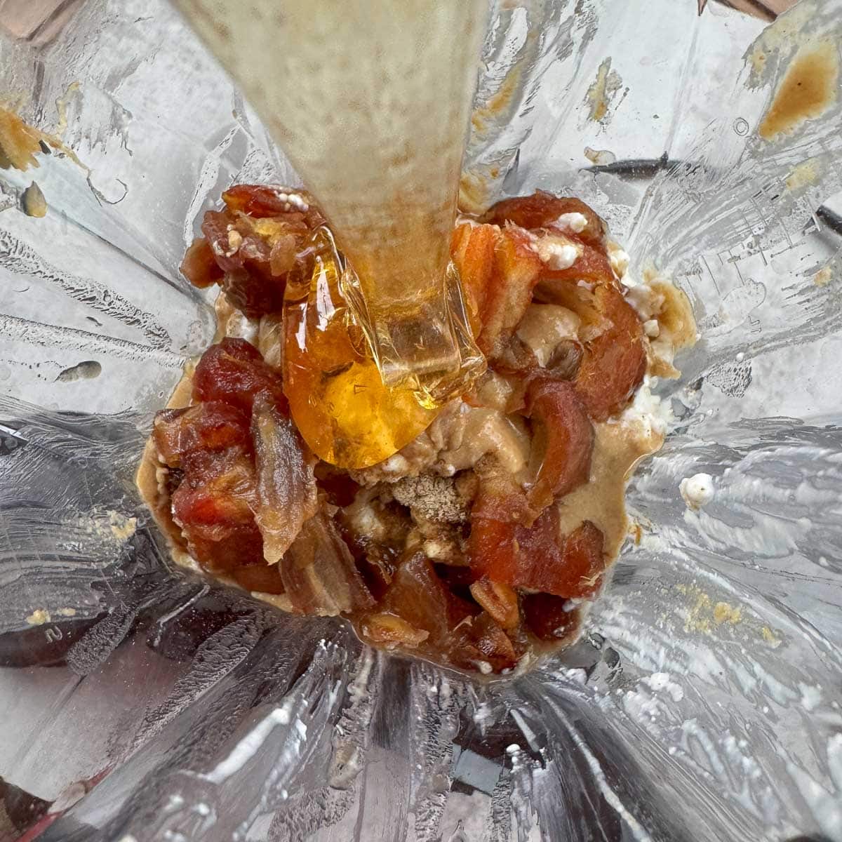 dates and honey in a mixer. 