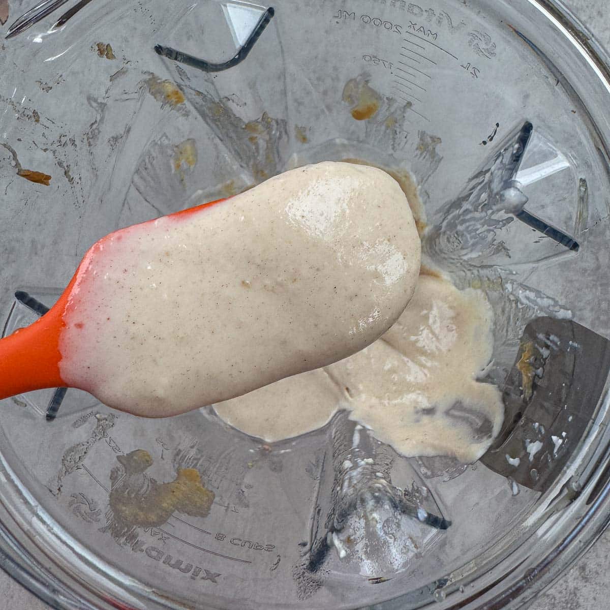 creamy cottage cheese ice cream on a spatula. 