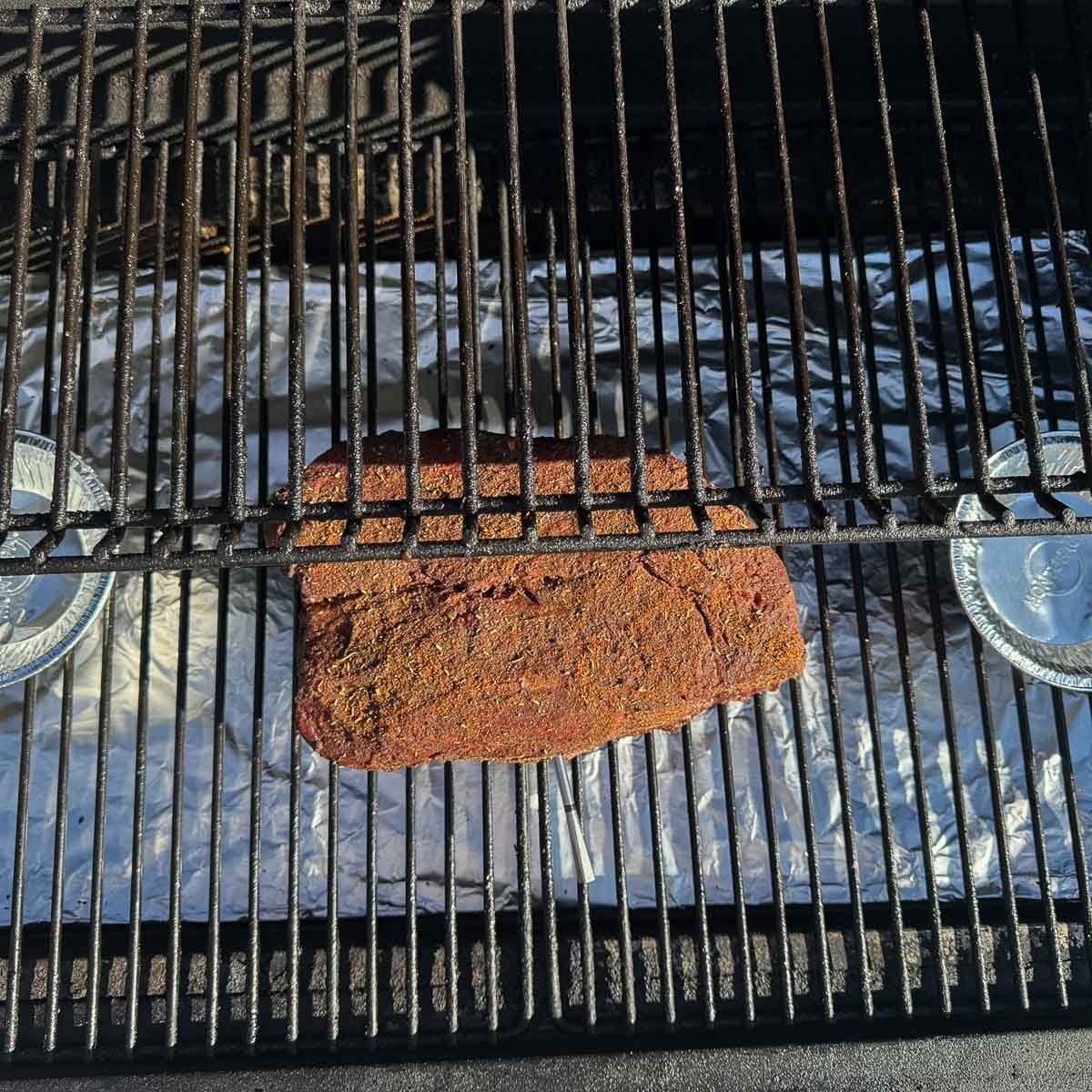 chuck roast on the grill. 