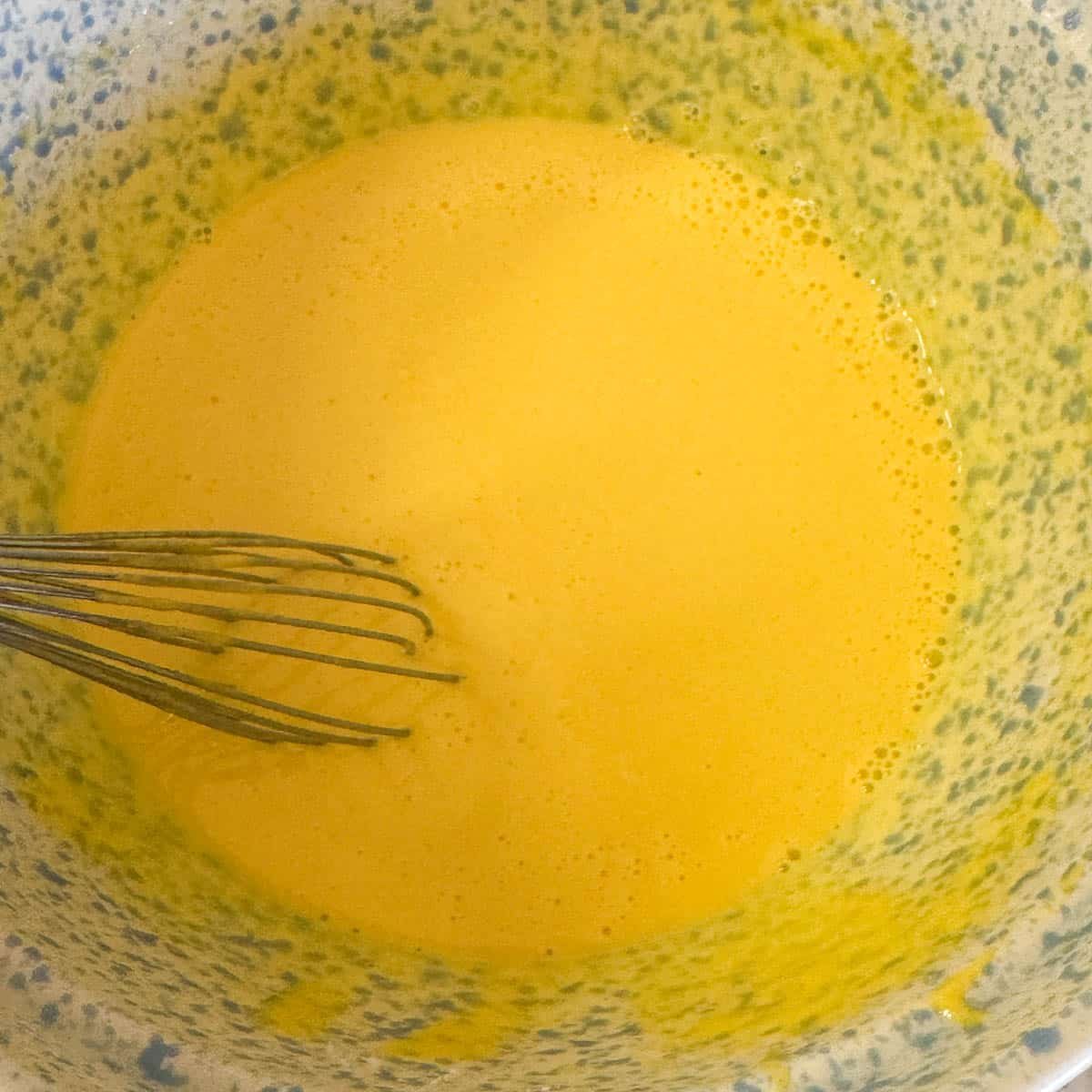 egg yolk mixture in a bowl. 