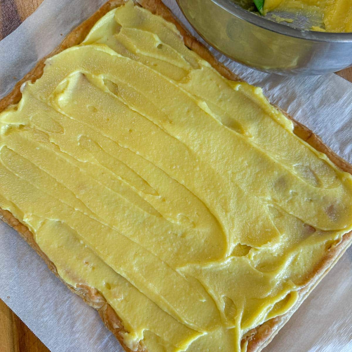 puff pastry with custard on top.