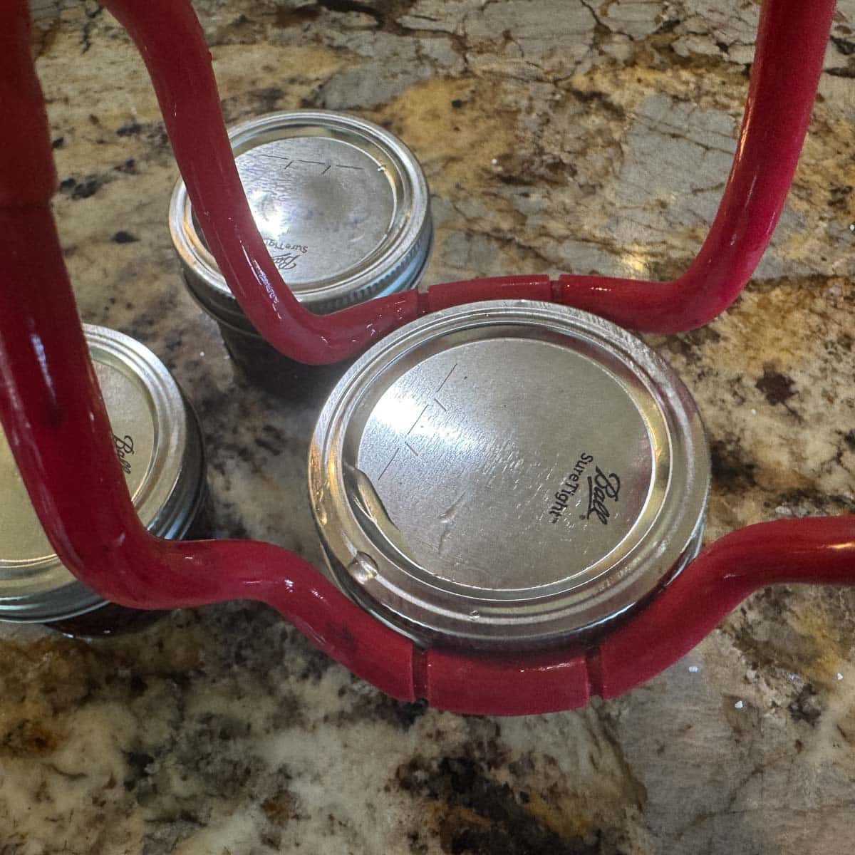 jars being placed on the counter.