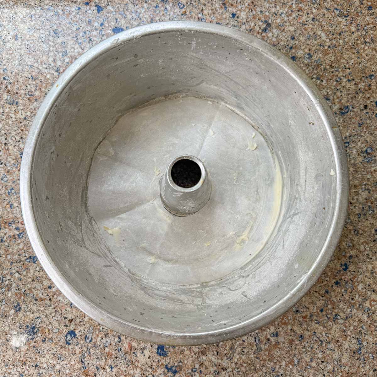 greased bundt cake pan. 