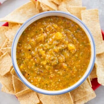 roasted habanero mango salsa with chips.