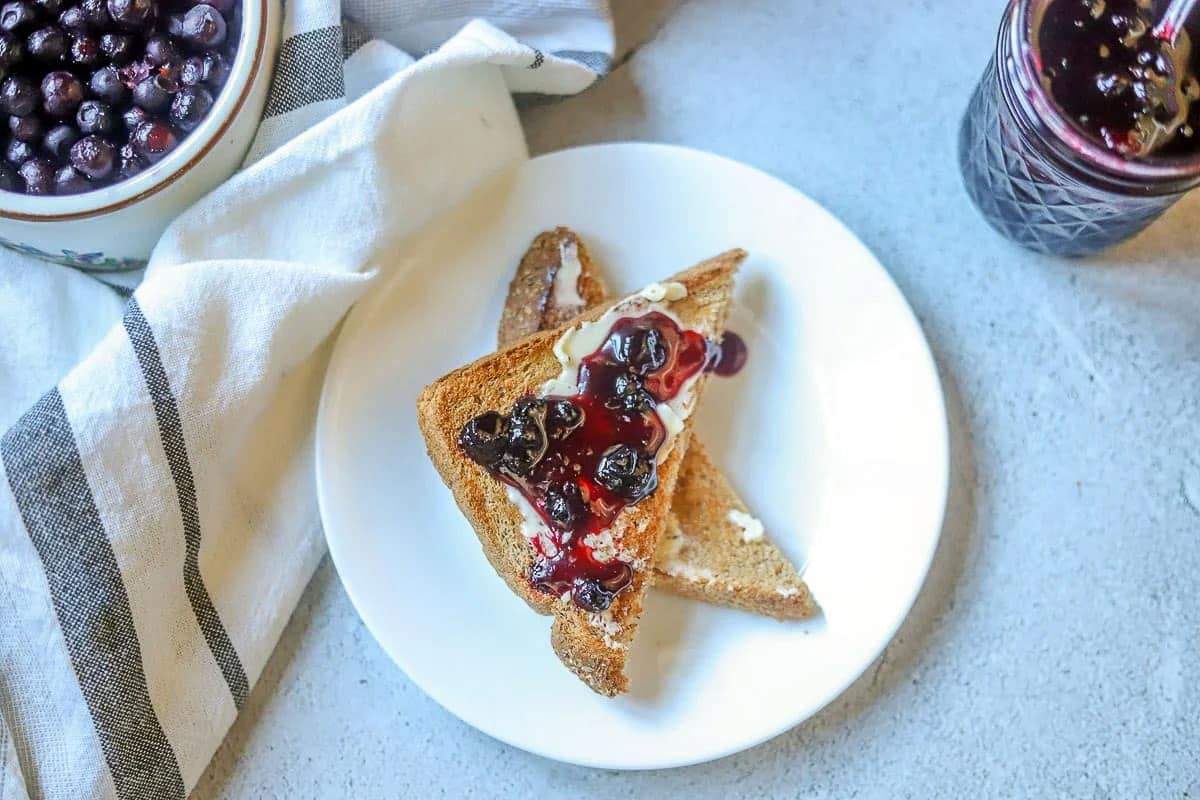 huckleberry jam on toast.