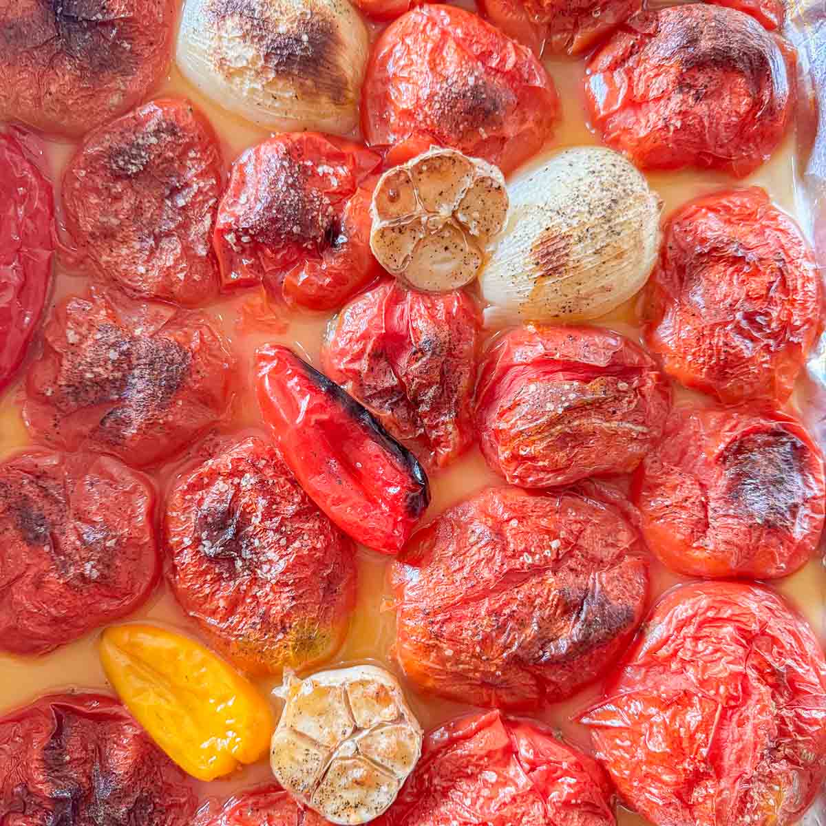 roasted veggies on a sheetpan.